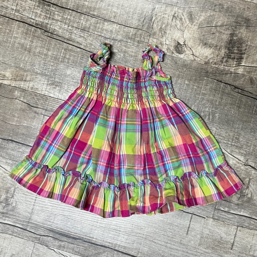 Good Lad Of Philadelphia Pink Plaid Sun Dress Toddler Girls 18M Sleeveless Flare
